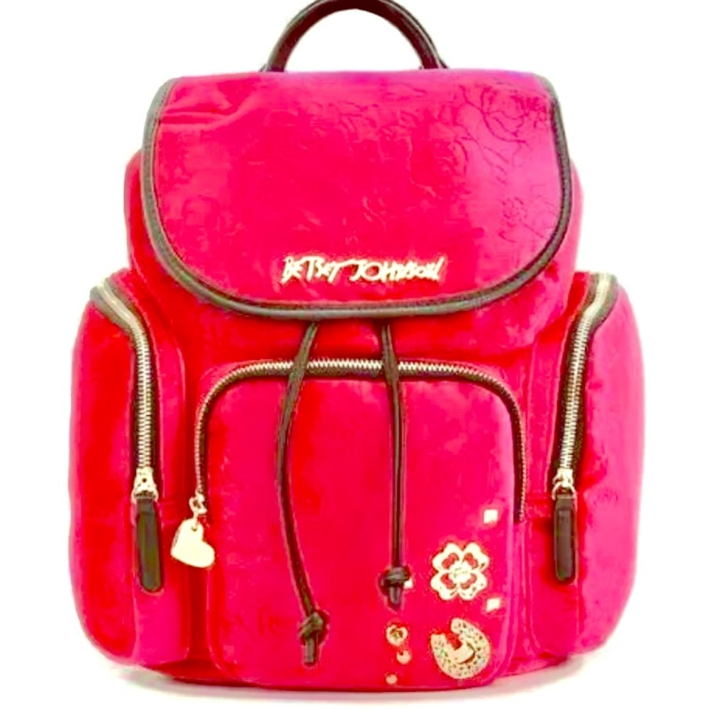 NWT Betsey Johnson Velvet Backpack $108
